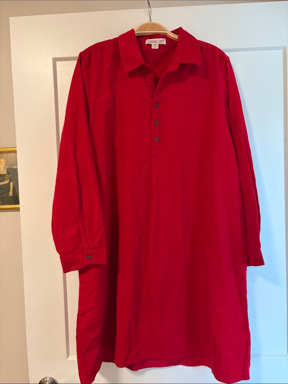 Coldwater Creek Bright Red Button-Front Tunic